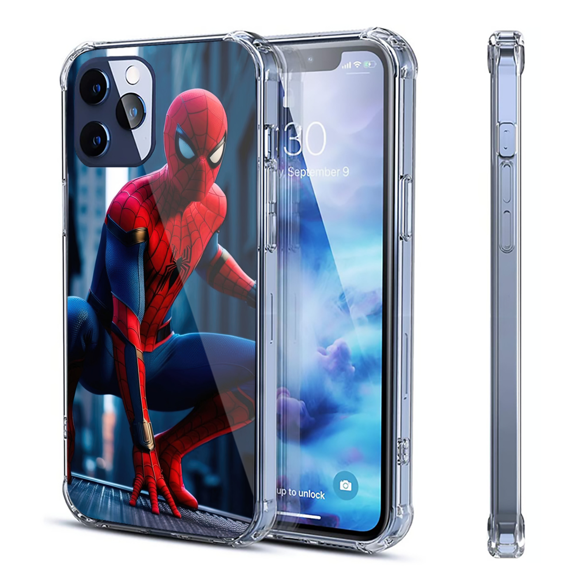 （画像用） Spider Man スパイダーマン 【iPhone 12シリーズ対応】透明スマホケース（クリアソフトケース）